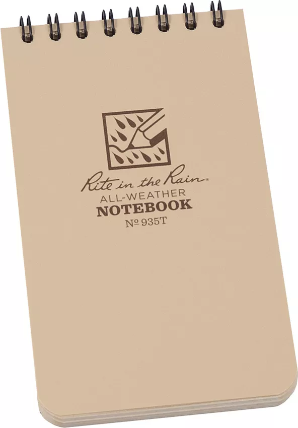 3 x 5 Top Spiral Notebook Tan