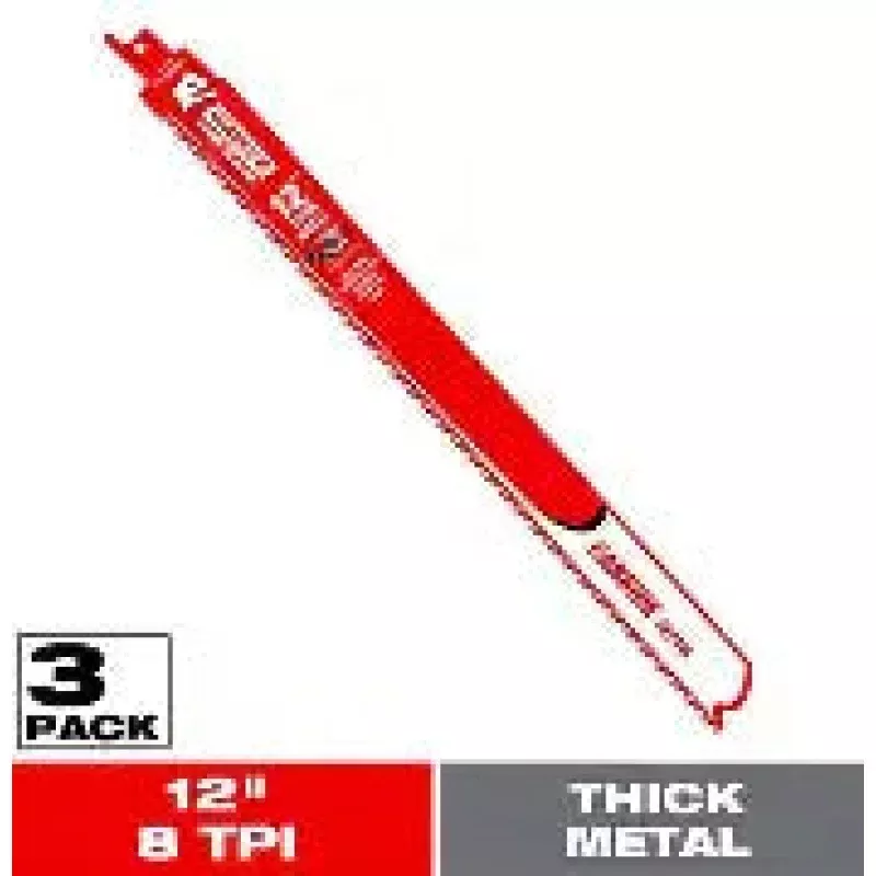 DIABLO 12 in. 8 TPI Steel Demon Carbide Teeth Reciprocating Saw Blades for Thick Metal (3-pack)