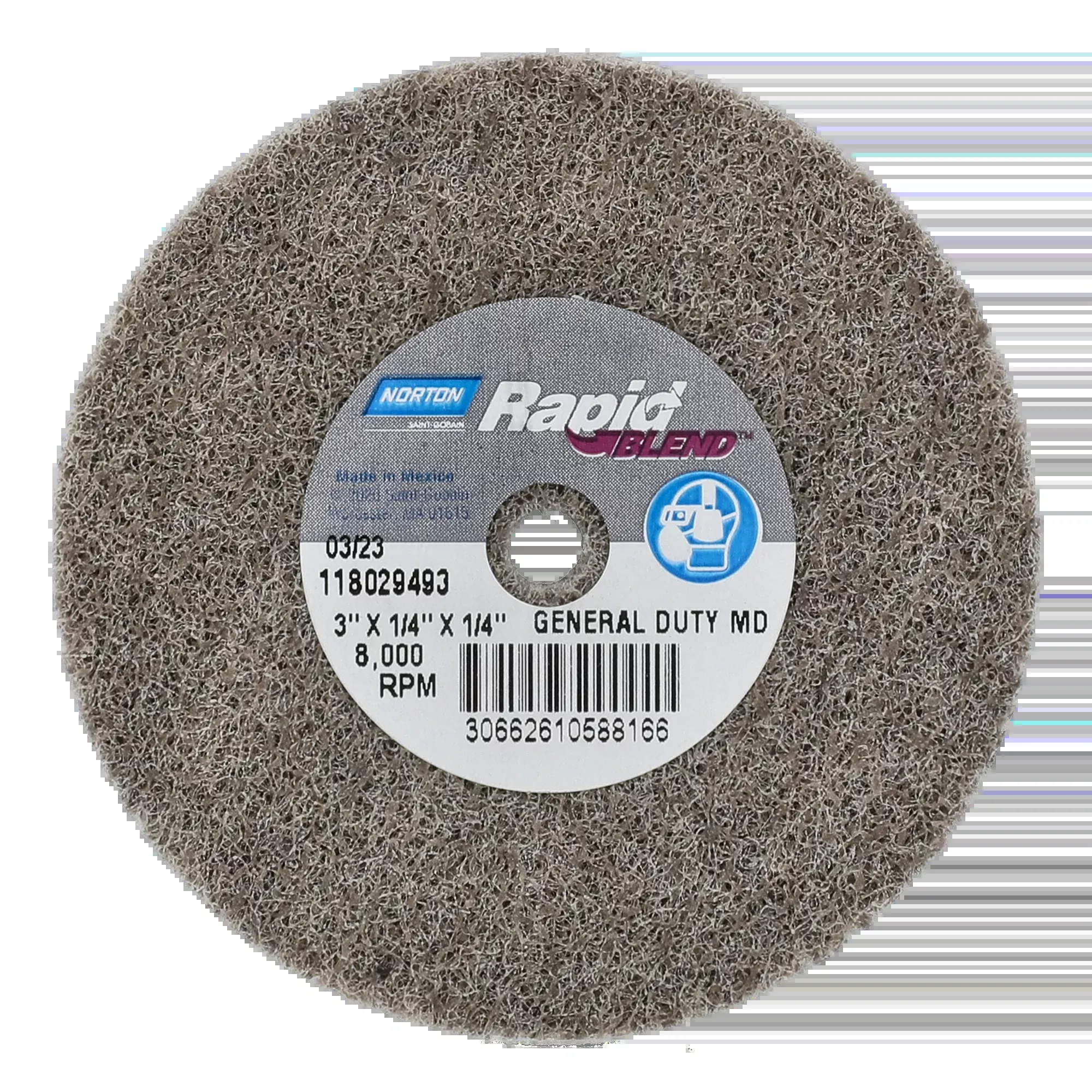Norton 3 x 1/4 In. Bear-Tex Rapid Blend Non-Woven Wheel M-Den AO F Grit 40 Count