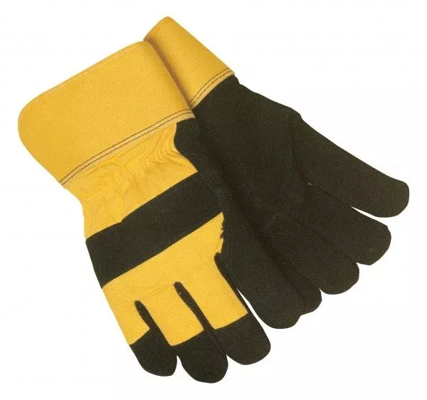 Tillman 1573 ColdBlock Black and Yellow Select Cowhide/Canvas Winter Gloves (1 Pair)