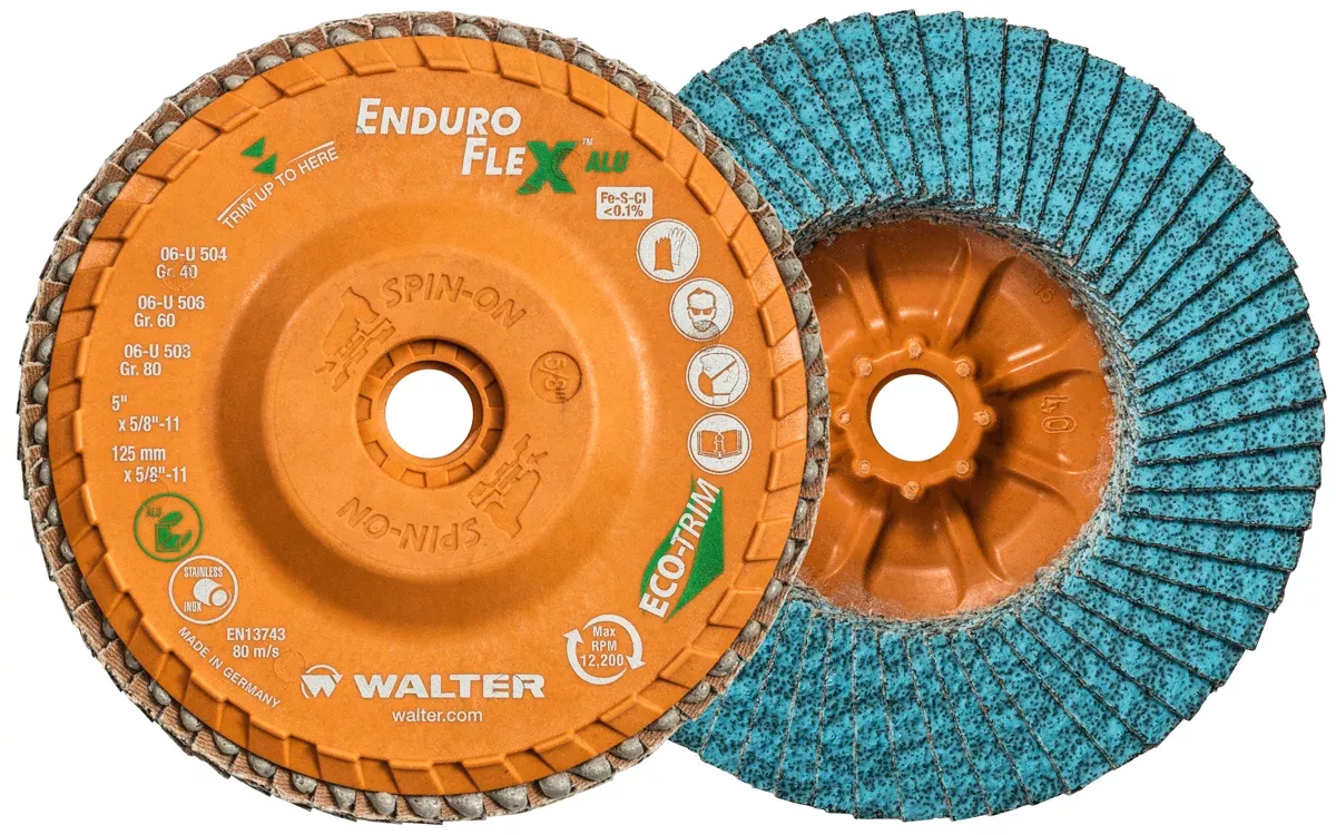 Walter 06U508 5 80 Grit Spin-On Enduro-Flex Aluminum Flap Disc