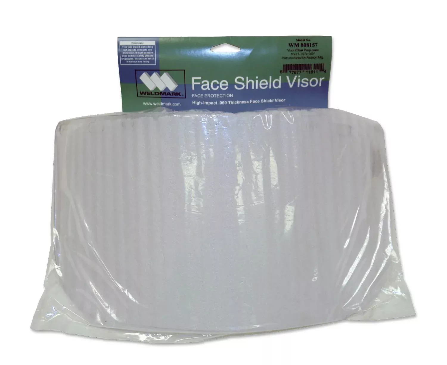 Weldmark WM838157 Dark Green Visor 8 X 15 1/2 X .060 P.O.P. (Pkg. of 50)