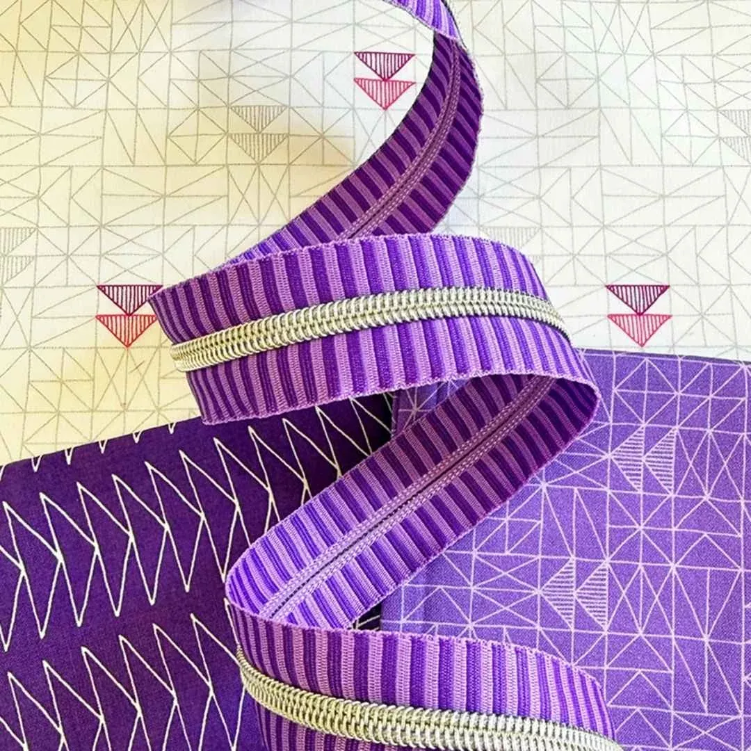 Zipper Tape – 3yds – Wide Purple Stripe